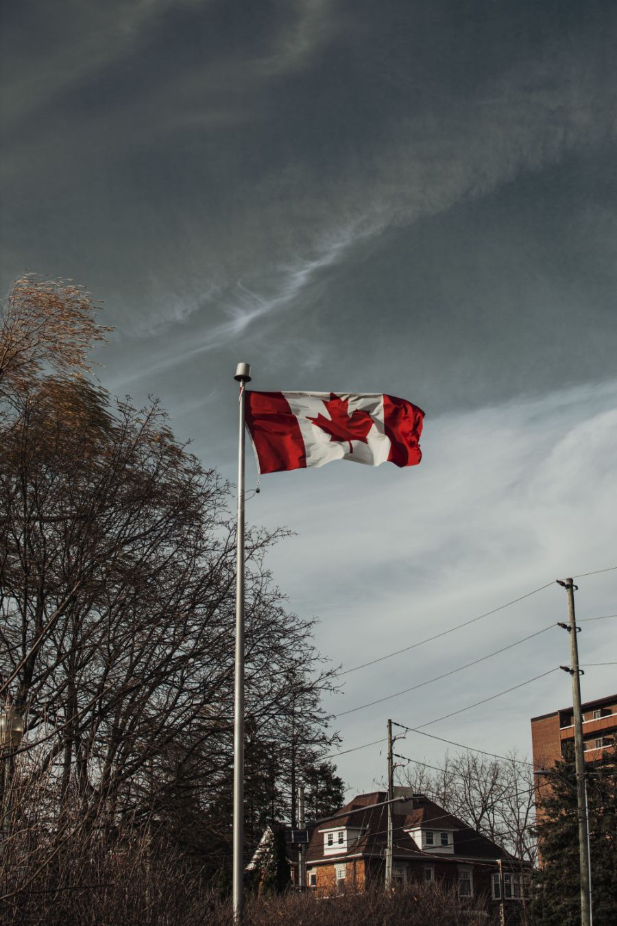 Canadian flag in a Toronto neighbourhood